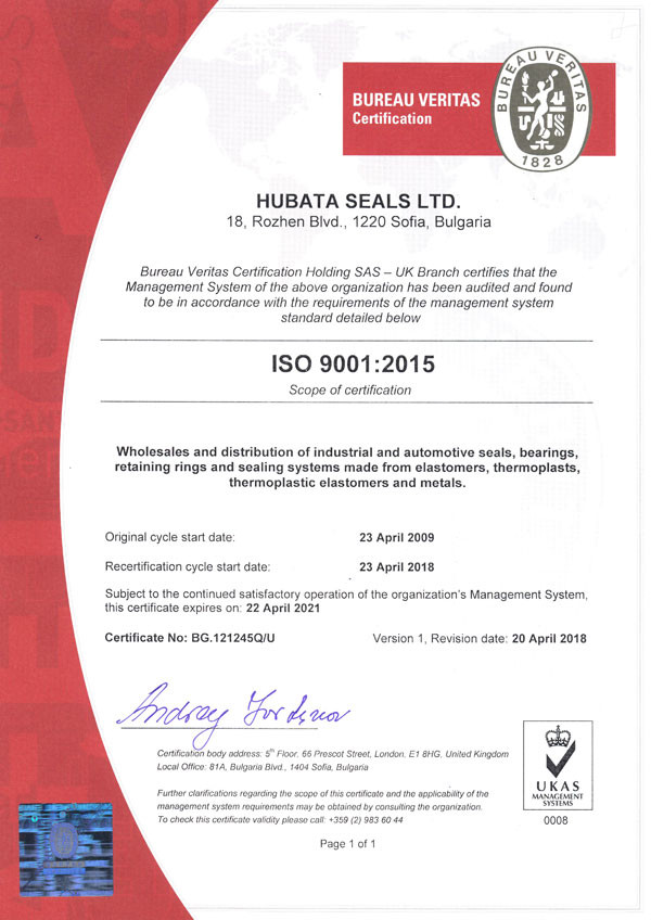 Certificate—UKAS